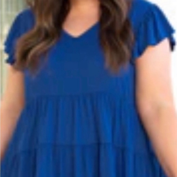 Flowy blue dress 1X -2X new - Picture 3 of 5